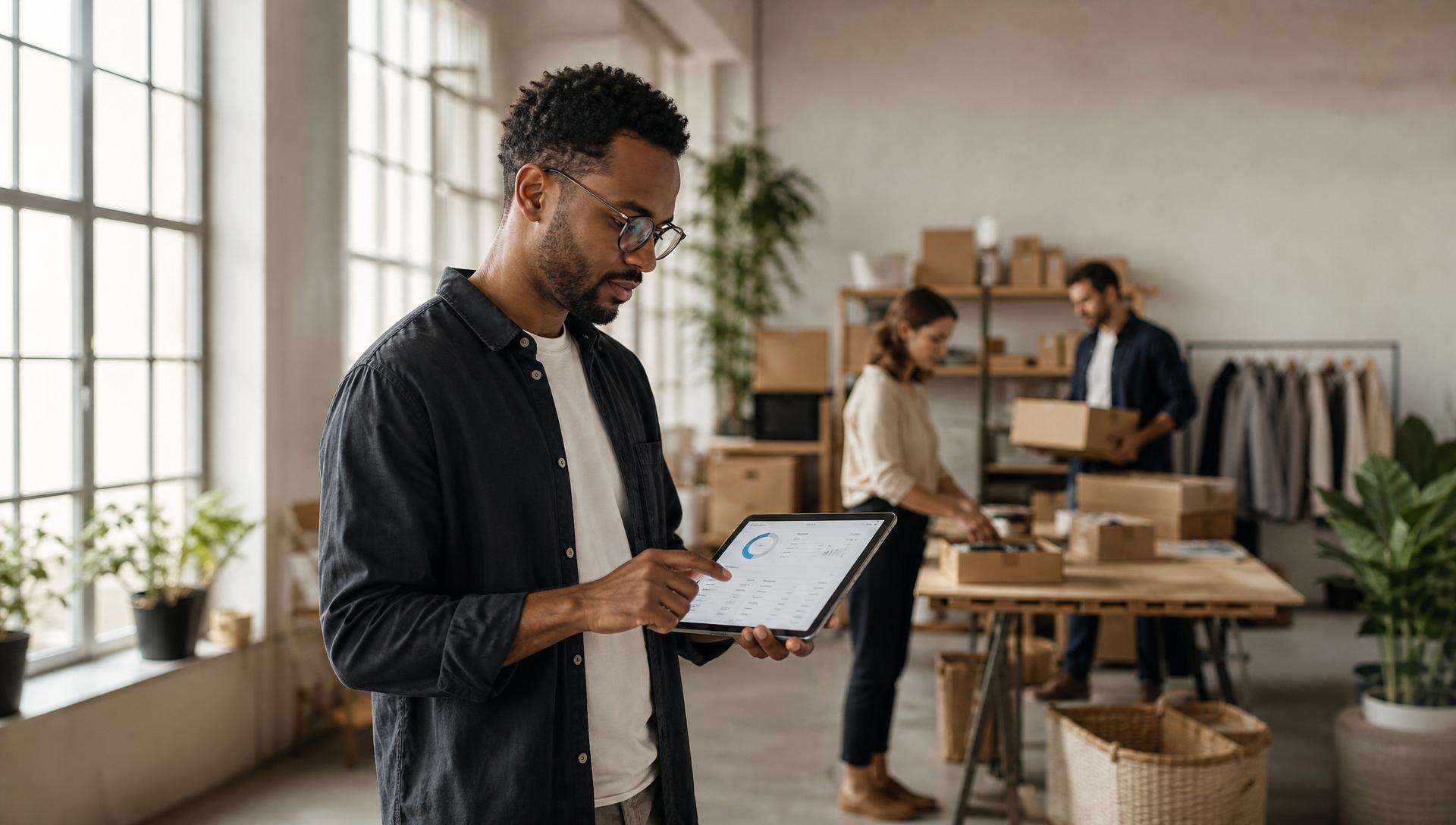 Ecommerce founders running their operation from a modern studio