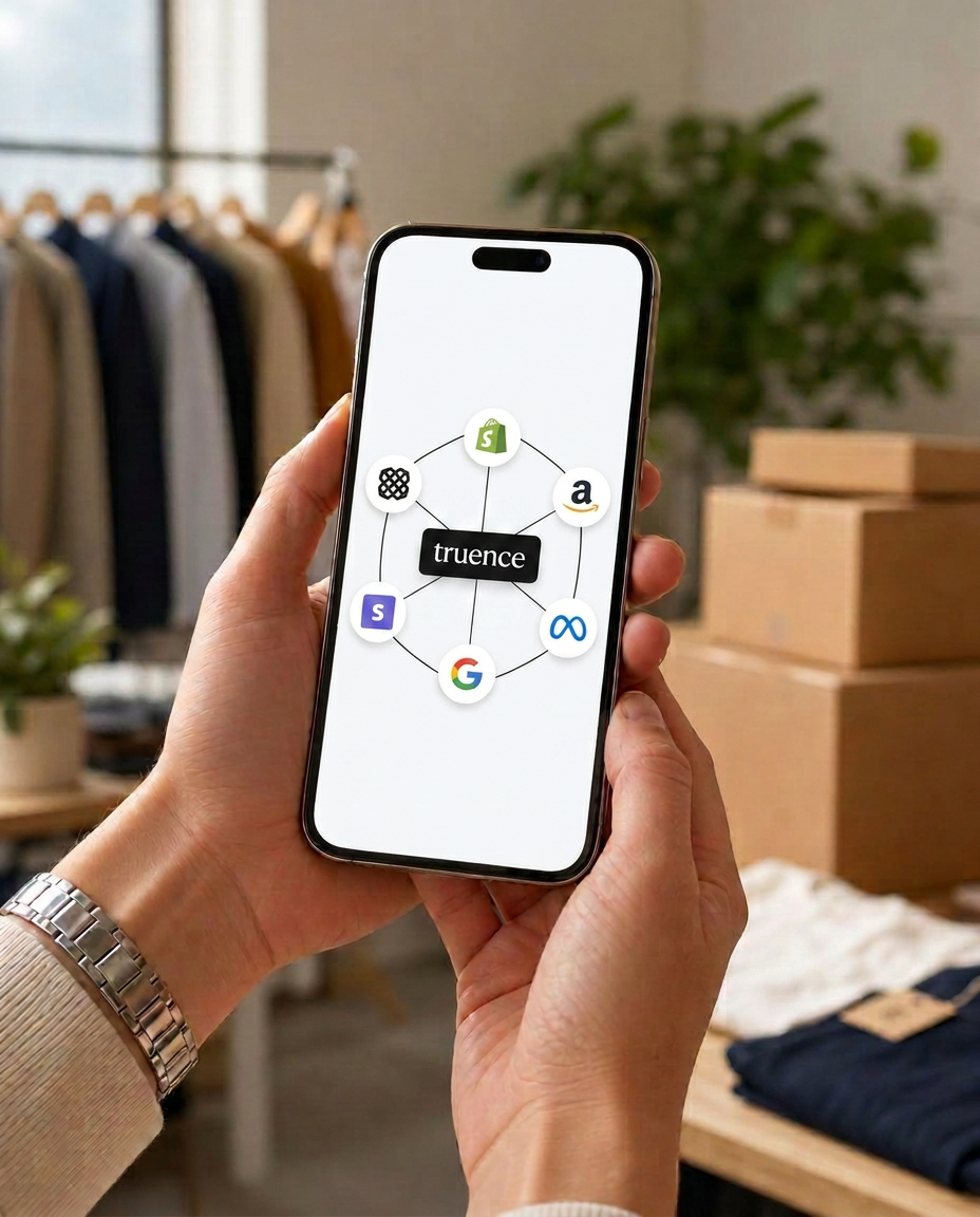 Founder connecting their store and bank on a phone